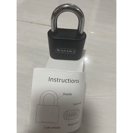 Gembok Wasaka padlock 4 digits combination key anti air anti karat untuk indoor dan outdoor