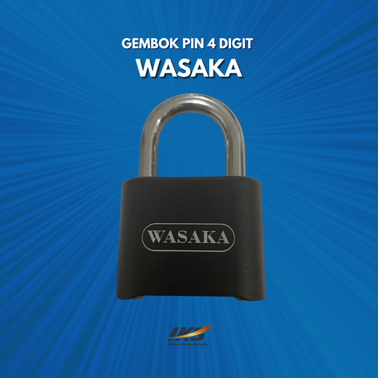 Gembok Wasaka padlock 4 digits combination key anti air anti karat untuk indoor dan outdoor