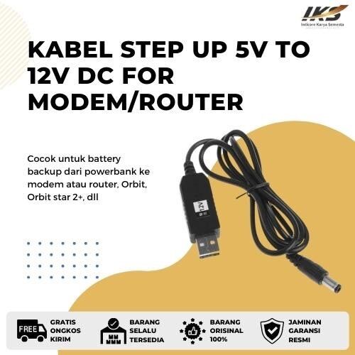 Kabel step up 5v to 5v/9v/12v DC for modem/router