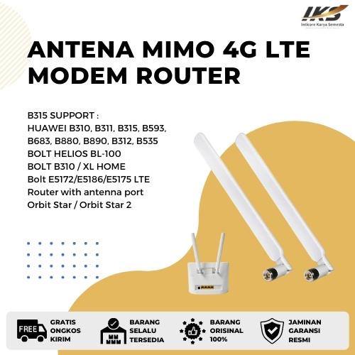 Huawei Antena Eksternal SMA 5dBi 4G LTE for Huawei B593 B880 B310 B890 B312 - White orbit Antena Mimo 4G LTE Modem Router Orbit Telkomsel