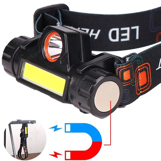 Headlamp Senter Kepala Lampu USB LED Headlight Recharger High Power Terang Jarak Jauh