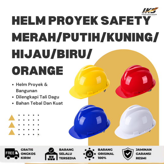 Helm Proyek Safety Merah/ Putih/ Kuning/ Hijau/ Biru/ Orange
