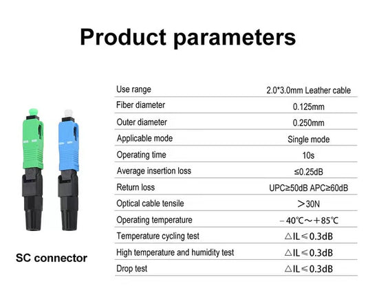 1Pack/10Pcs Fast Connector SC UPC/APC
