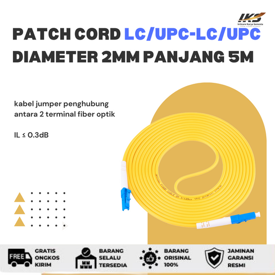 Patch Cord LC UPC - LC UPC Fiber Optik Diameter 2mm Berbagai Ukuran