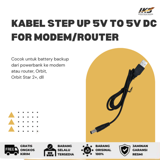 Kabel step up 5v to 5v/9v/12v DC for modem/router