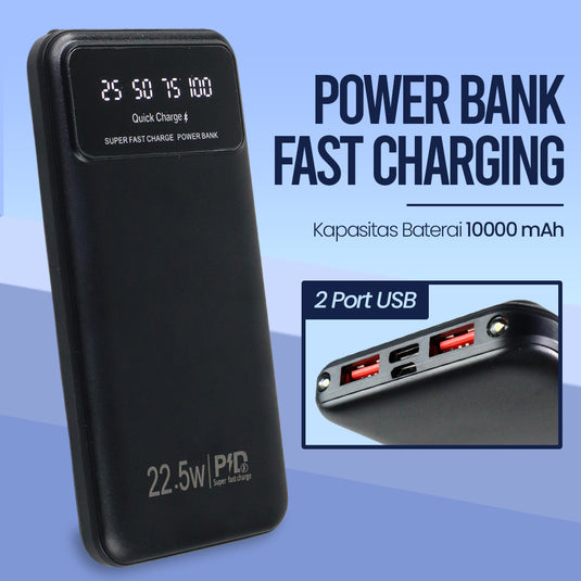 Power Bank Fast Charging Dual USB Output 22.5W 10000mAh