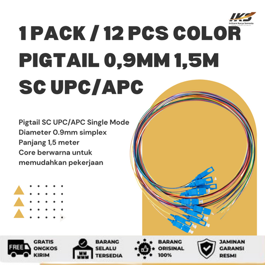 1pack / 12pcs Pigtail Berwarna 0.9mm SC UPC / APC