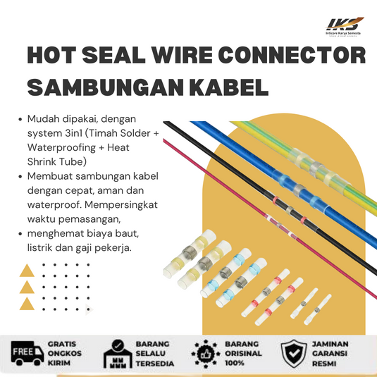 Hot Seal Wire Connector Sambungan Kabel Waterproof Solder Heat SST 3in1