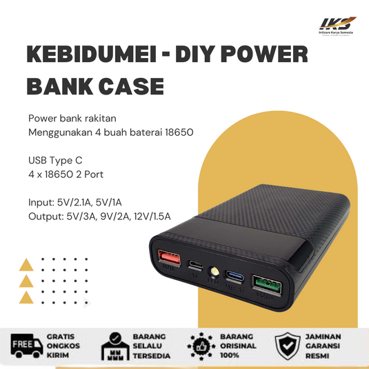 Kebidumei DIY Power Bank Case USB Type C
