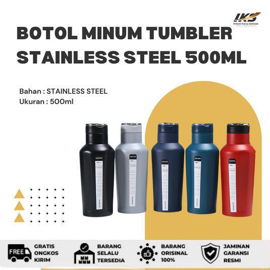 Botol Minum TUMBLER STAINLESS STEEL 500ML CANTEEN / TUMBLER SERBAGUNA