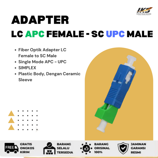 Hybrid Adapter LC-UPC/APC (Female) to SC-UPC/APC (Male) Single Mode - 9/125