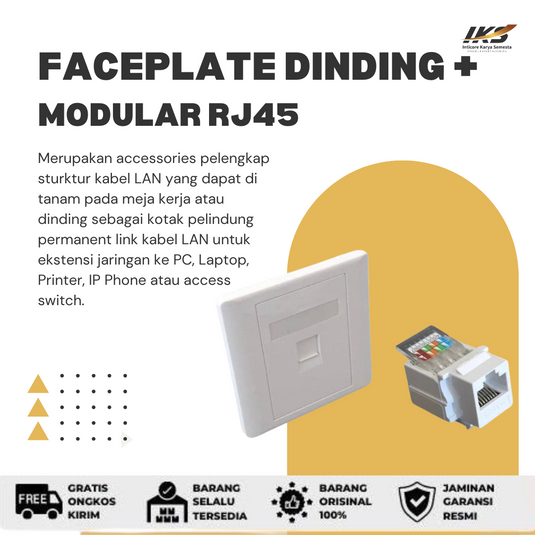 Faceplate Wall Dinding + Modular RJ45