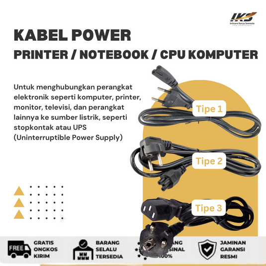 Kabel Power Printer / Notebook / CPU Komputer