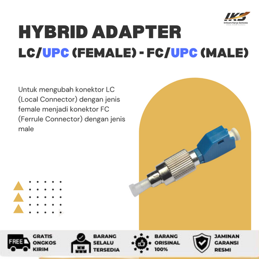 Hybrid Adapter LC-UPC (Female) to FC-UPC (Male) Single Mode - 9/125