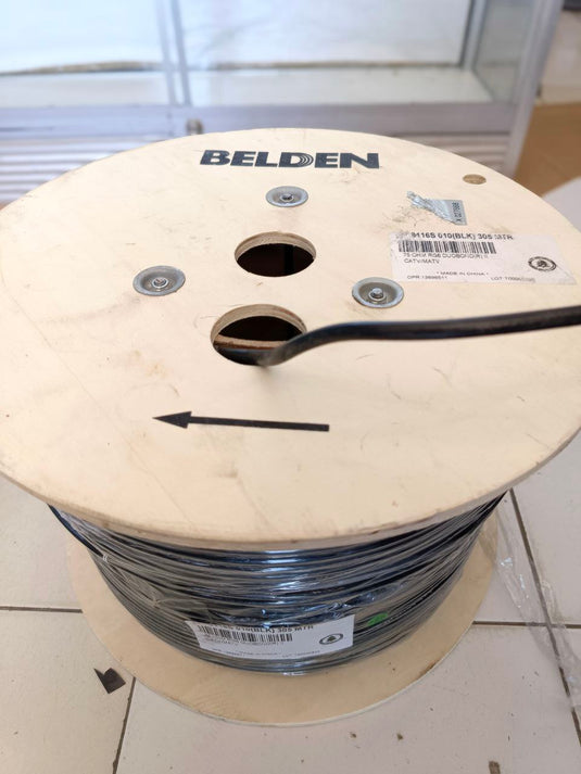 Kabel Coaxial CCTV BELDEN RG6 Non Power 9116S Hitam -- meteran
