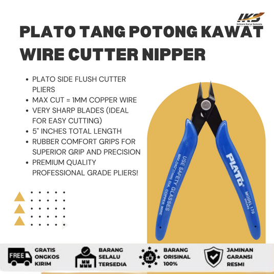 Plato Tang Potong Kawat Tang Wire Cutter Nipper Mini Plier