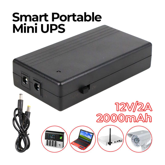 Mini UPS 12V/2A Power Supply DC UPS Router Backup Power 2000mAh