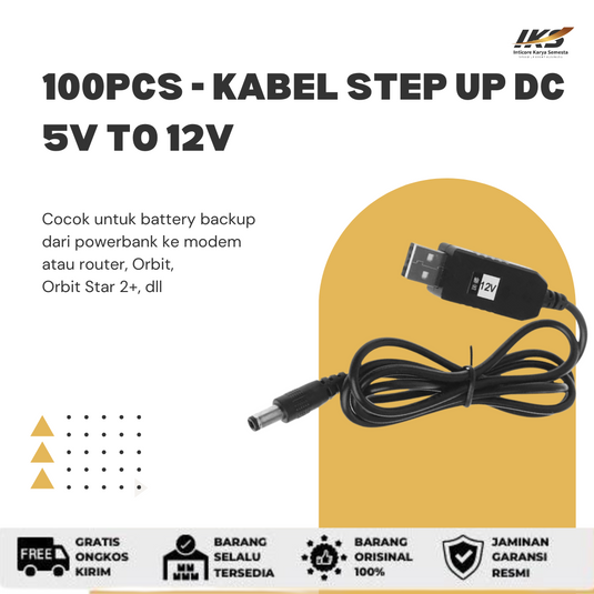 100pcs Kabel Step Up 5v to 5v/9v/12v DC for Modem/Router