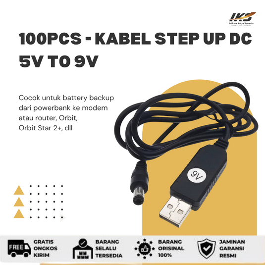 100pcs Kabel Step Up 5v to 5v/9v/12v DC for Modem/Router