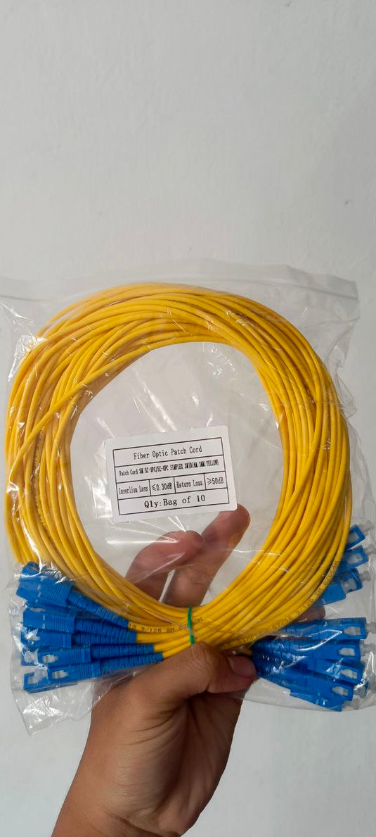 10 x Patch Cord SC UPC - SC UPC Fiber Optik Diameter 3mm Berbagai Ukuran