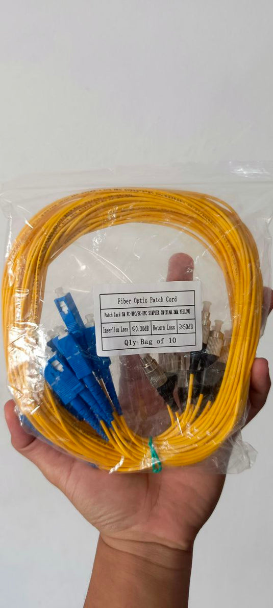 10 x Patch Cord SC UPC - FC UPC Fiber Optik Diameter 2mm Berbagai Ukuran