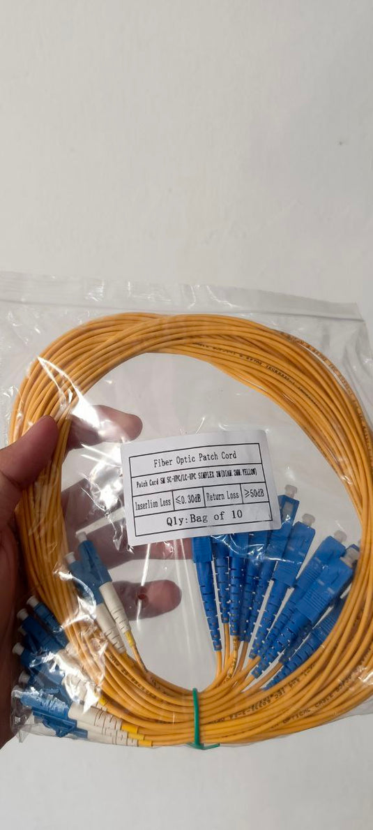 10 x Patch Cord SC UPC - LC UPC Fiber Optik Diameter 2mm Berbagai Ukuran