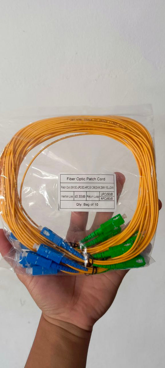 10 x Patch Cord SC UPC - SC APC Fiber Optik Diameter 2mm Berbagai Ukuran