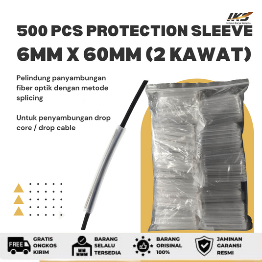 500pcs Protection Sleeve Besar untuk DC Drop Core 6mm x 60mm