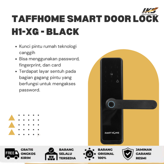 TaffHOME Smart Door Lock Password Fingerprint Card - H1-XG - Black