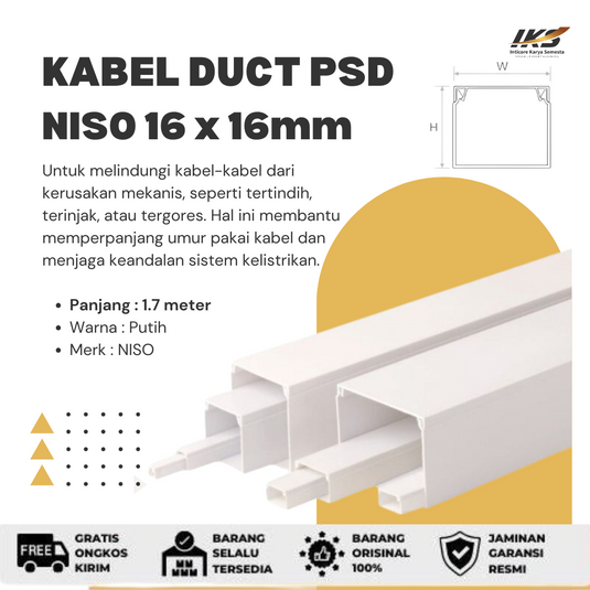 Kabel Duct / Cable Protector NISO PSD - 16x16mm