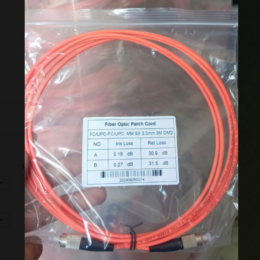 OM2 Patch Cord MULTIMODE SIMPLEX FC UPC - FC UPC Diameter 3mm Berbagai Ukuran