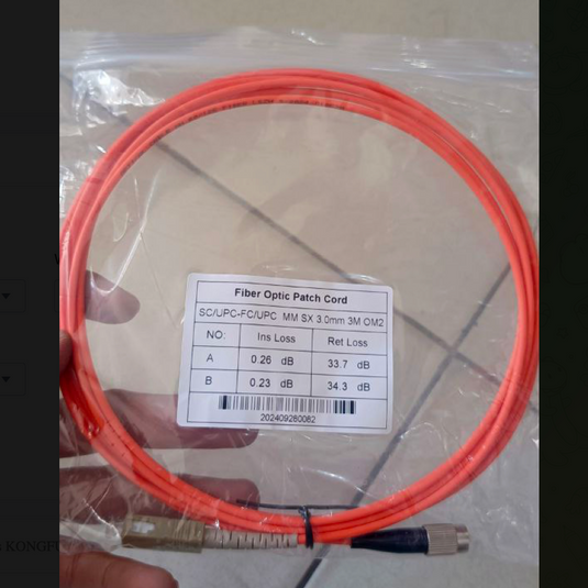 OM2 Patch Cord MULTIMODE SIMPLEX SC UPC - FC UPC Diameter 3mm Berbagai Ukuran