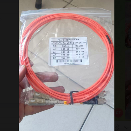 OM2 Patch Cord MULTIMODE DUPLEX SC UPC - FC UPC Diameter 3mm Berbagai Ukuran