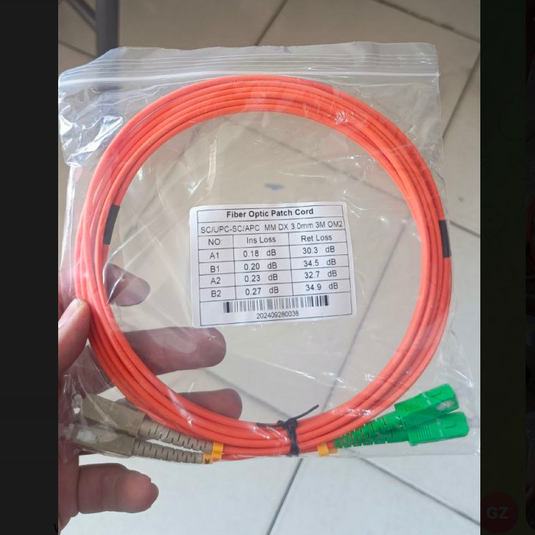 OM2 Patch Cord MULTIMODE DUPLEX SC UPC - SC APC Diameter 3mm Berbagai Ukuran