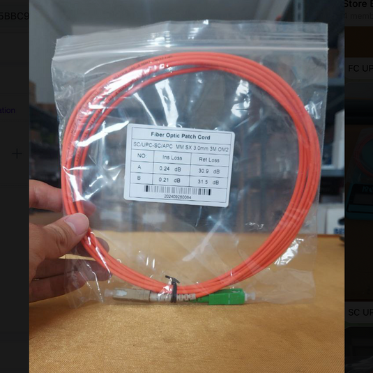 OM2 Patch Cord MULTIMODE SIMPLEX SC UPC - SC APC Diameter 3mm Berbagai Ukuran
