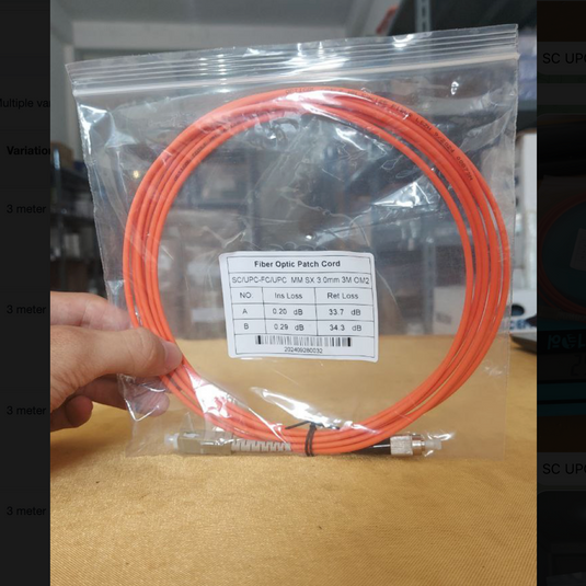 OM2 Patch Cord MULTIMODE SIMPLEX SC UPC - FC UPC Diameter 3mm Berbagai Ukuran