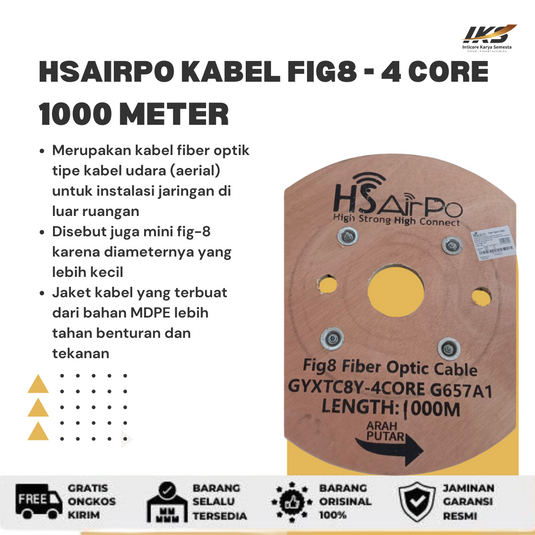 HSAirPO Kabel Udara Fig8 - 4 core panjang 1000 meter