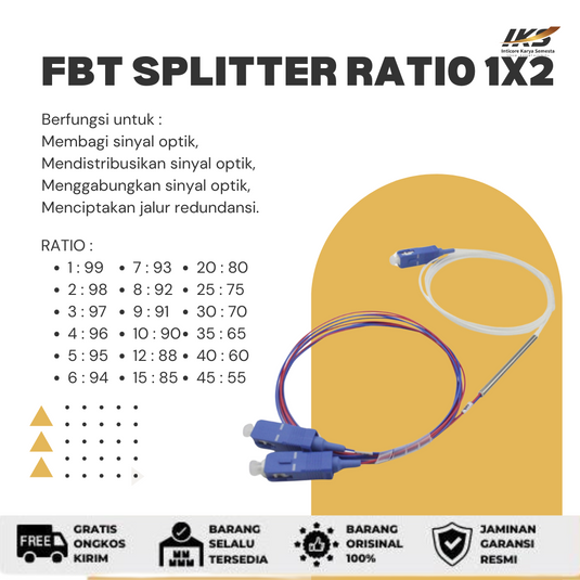 FBT Passive Splitter Ratio SC UPC Berbagai Rasio