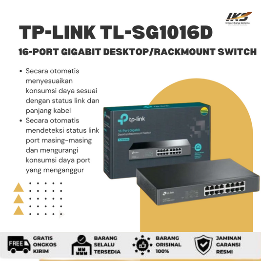 TP-LINK TL-SG1016D 16-Port Gigabit Desktop / Rackmount Switch