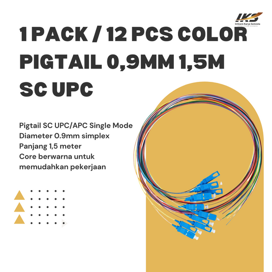 1pack / 12pcs Pigtail Berwarna 0.9mm SC UPC / APC