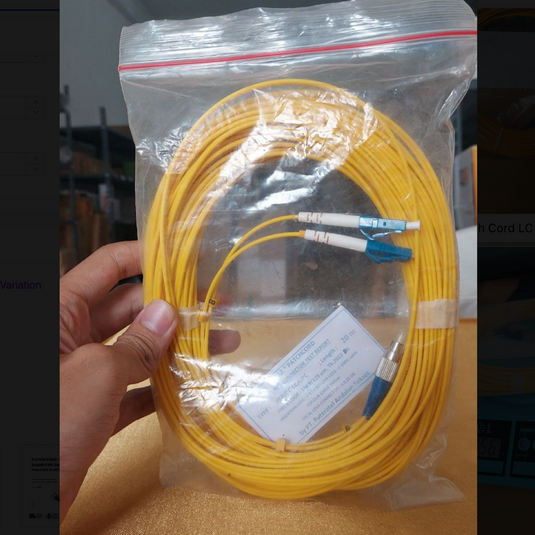 Patch Cord DUPLEX LC UPC - FC UPC Fiber Optik Diameter 2mm Berbagai Ukuran