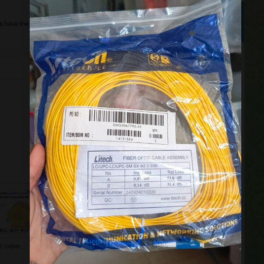 Patch Cord LC UPC - LC UPC Fiber Optik Diameter 2mm Berbagai Ukuran