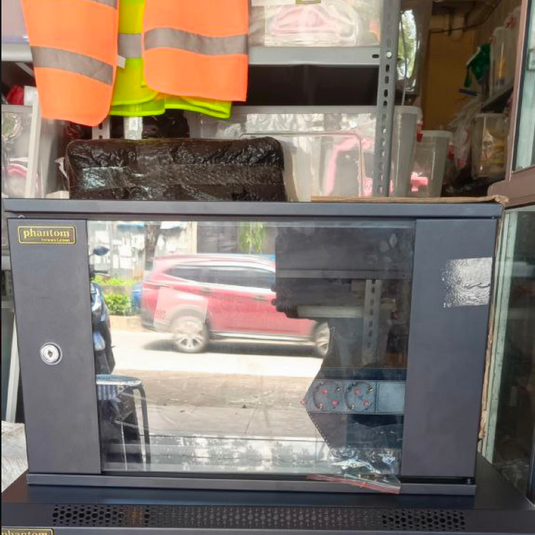 Close Rack Phantom Glass Door CKD, PMV554BA - 6U, BLACK