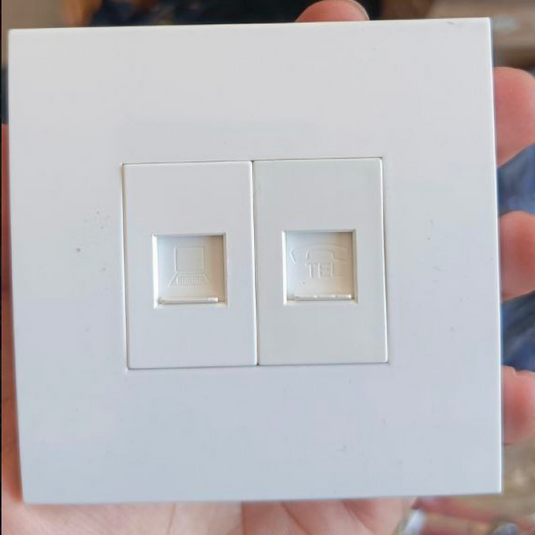 Faceplate Wall Dinding + Modular RJ45 dan RJ11