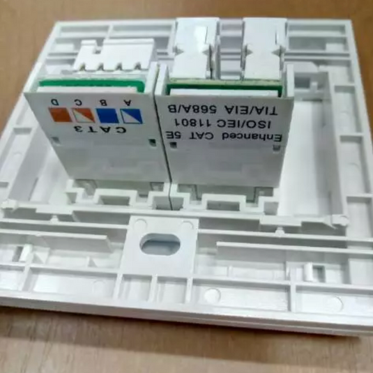 Faceplate Wall Dinding + Modular RJ45 dan RJ11