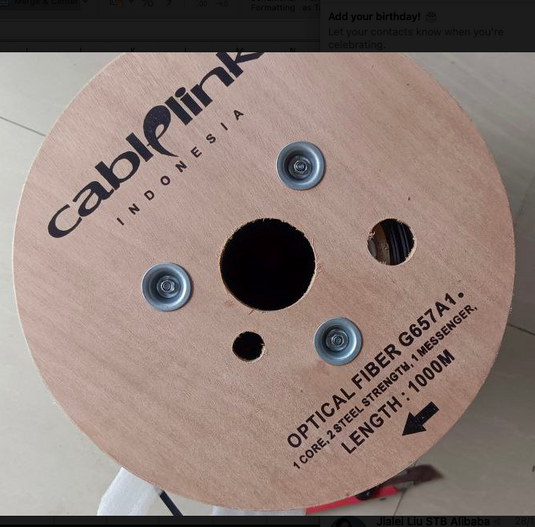 CABLELINK 1 CORE 3 KAWAT - Kabel FTTH Drop Cable Haspelan 1000m