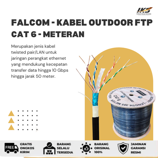 FALCOM Kabel FTP CAT 6 Outdoor Double Jacket -- meteran
