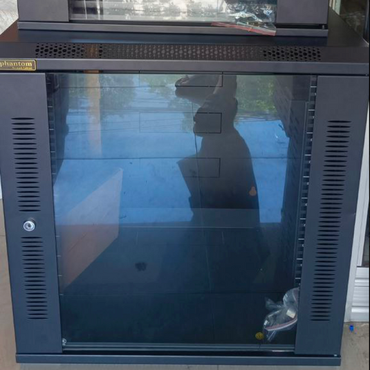 Close Rack Phantom Glass Door Double Panel PMY64CXA - 12U, BLACK